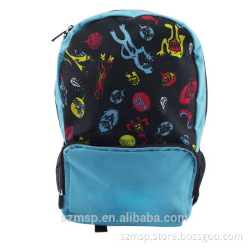 600D monsters little backpack kids school backpack/children rucksack with water bottle mesh hoder